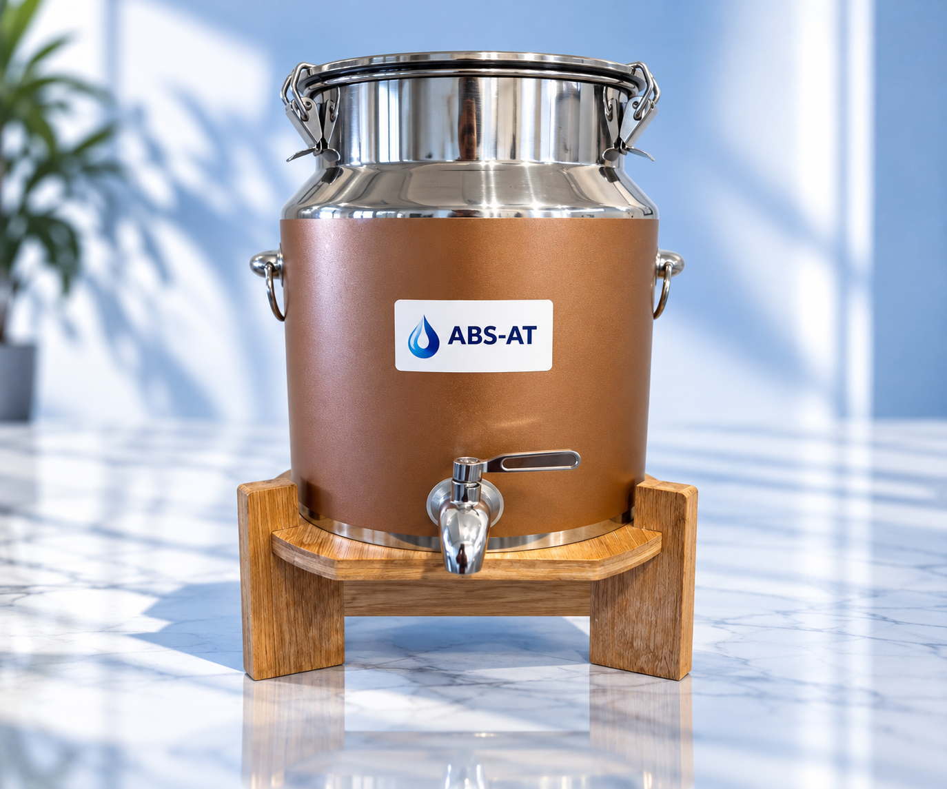 SWS ABS AT Edelstahl-Wassertank mit Holzsockel